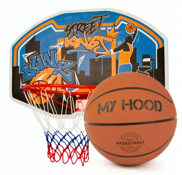 My Hood - Basketkurv på plade - Inklusiv bold